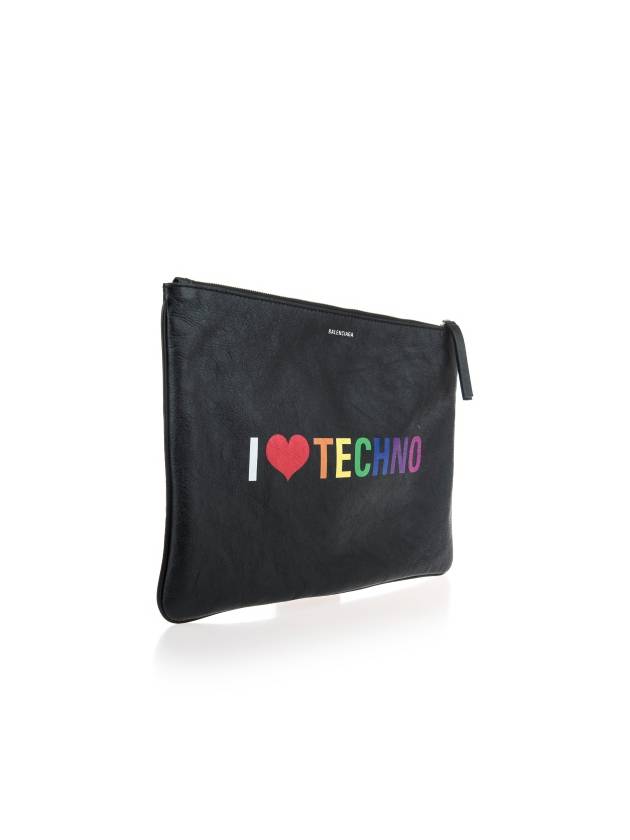 Luxury Balenciaga Trending 2025 I Love Techno Clutch Bag Black