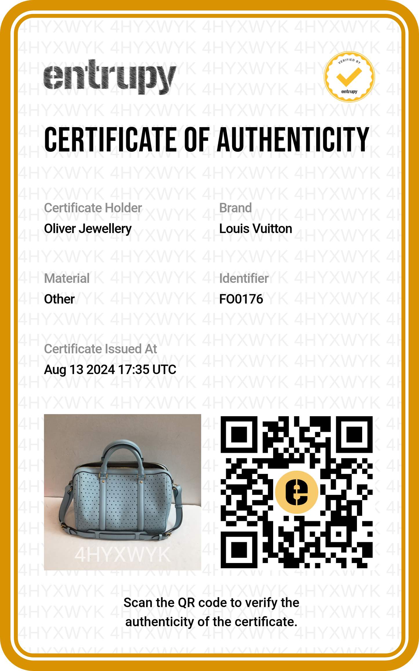 Louis Vuitton Blue Perforated Leather Sofia Coppola SC Bag PM
