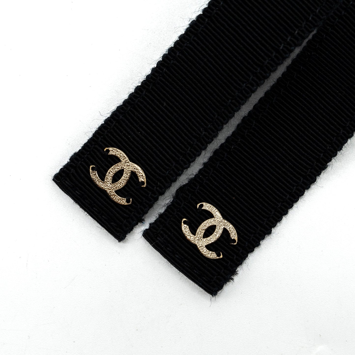 Chanel Grosgrain CC Bow Chain Belt Black LGHW