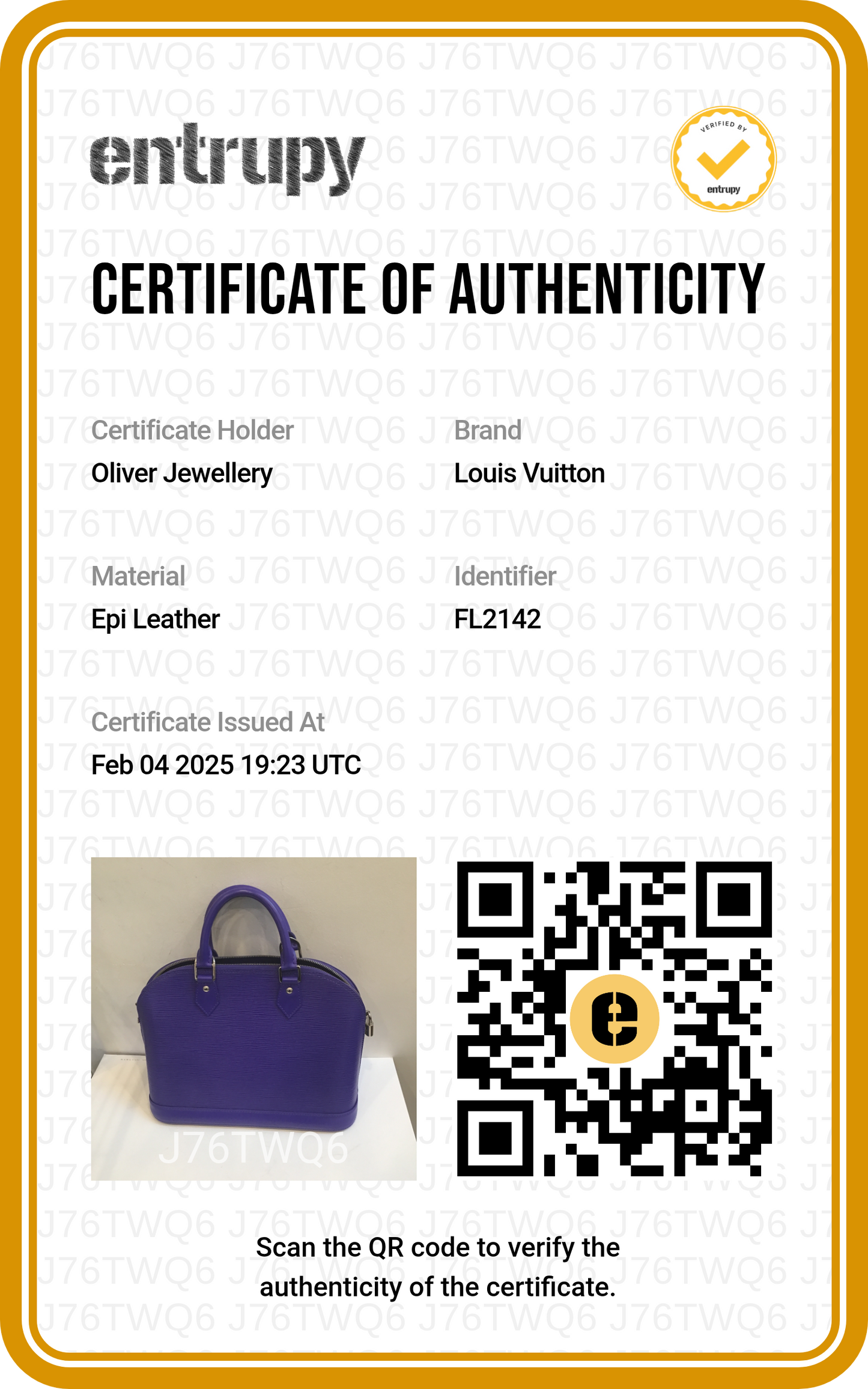 Louis Vuitton Purple Epi Leather Alma PM