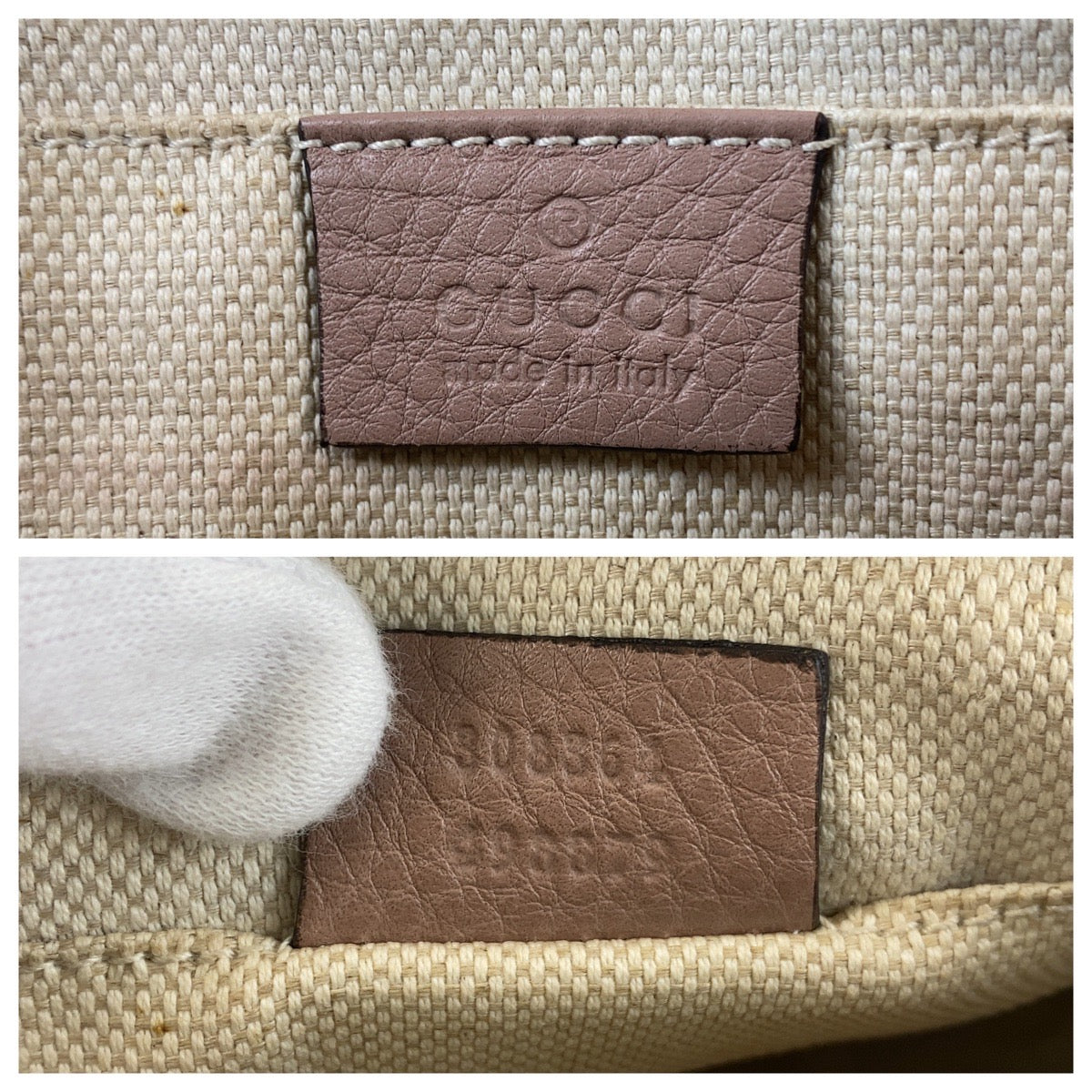 GUCCI Shoulder Bag 303364 leather Pink Beige Gold Metal Soho