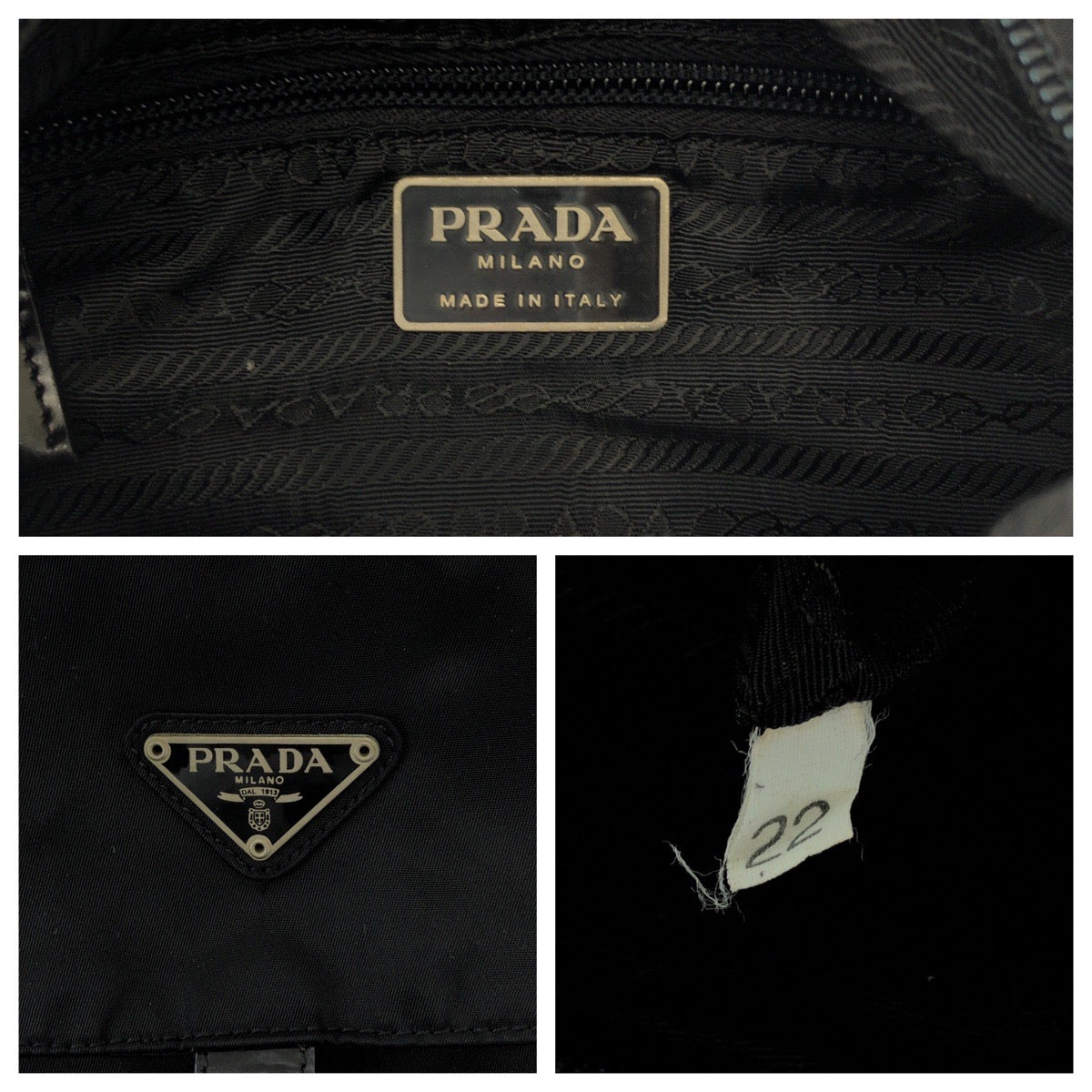 PRADA Shoulder Bag BT8994 Nylon Black SilverMetal Shoulder Bag pochette Test Triangle With logo mens(Unisex)