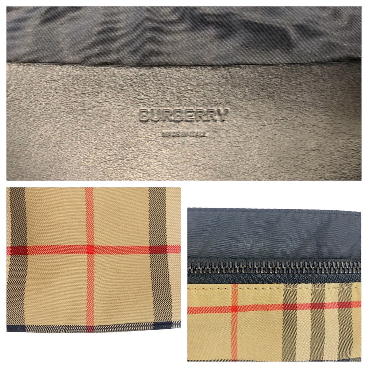 BURBERRY Sling bag Nylon Beige black Sling bag Bum bag Unisex Check Pattern Women