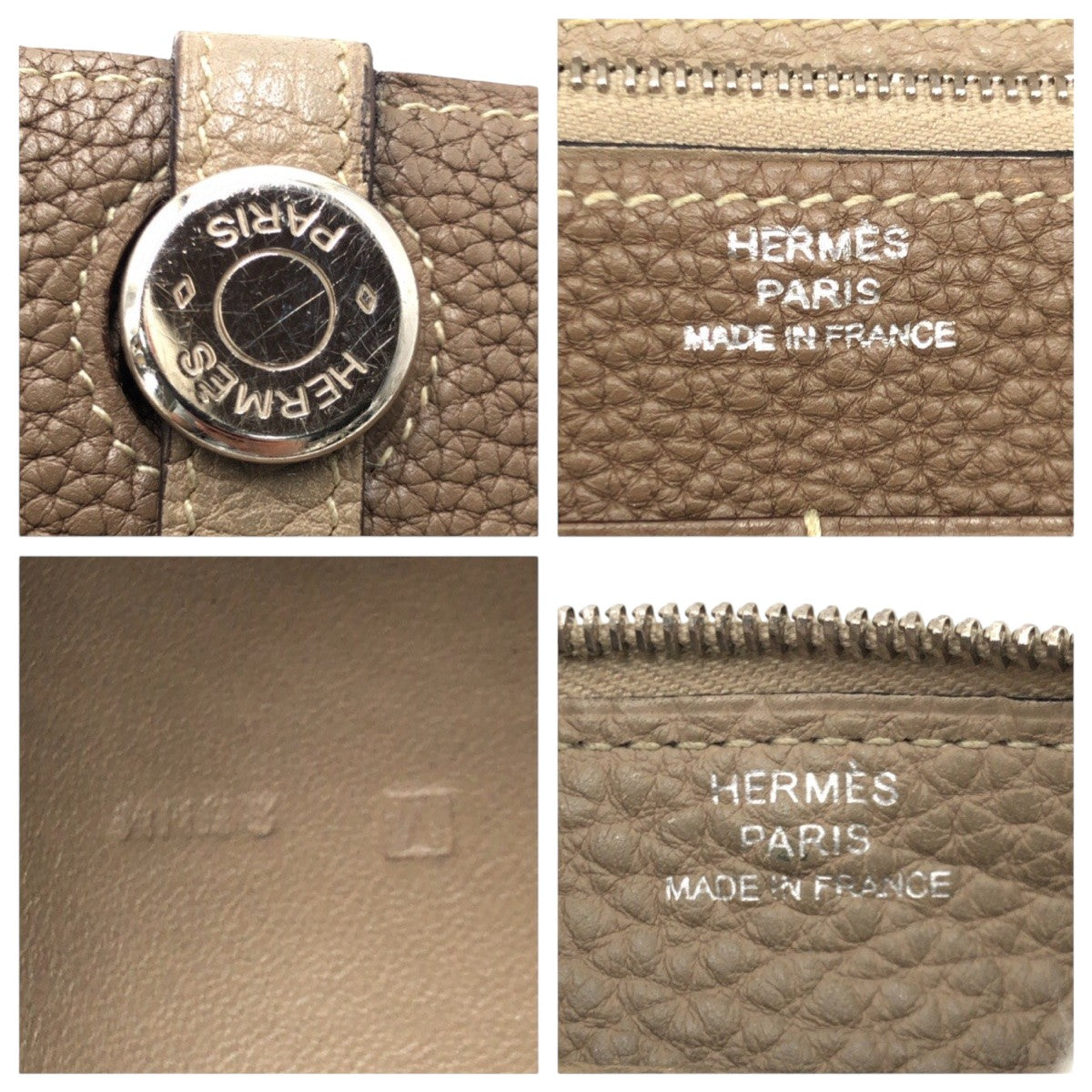 HERMES Long Wallet Purse Togo Brown etope Long Wallet Purse Long wallet unisex Dogon GM Women