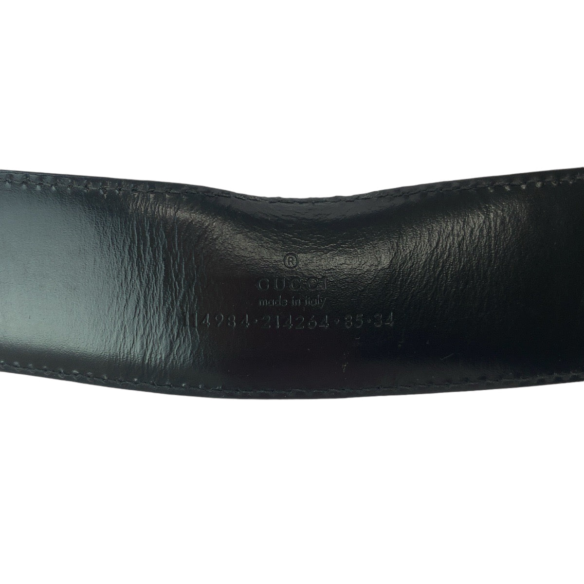 GUCCI belt 114984 leather black Belt buckle Gucci Shima interlocking mens 34