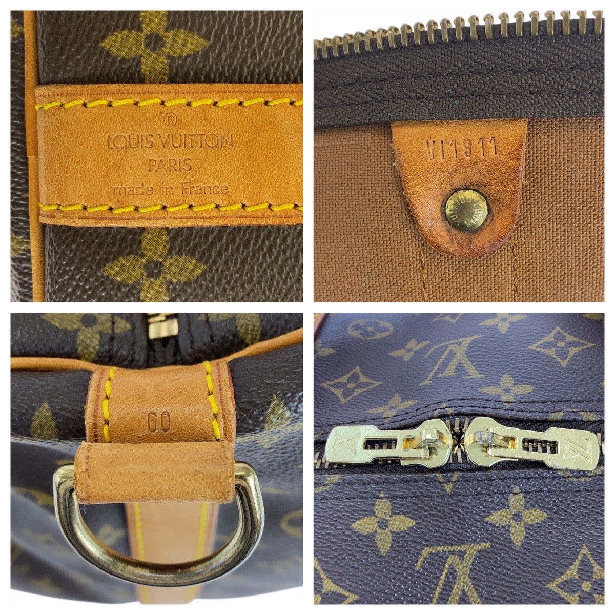 LOUIS VUITTON Boston Duffel bag M41412 PVC, Leather Brown Gold Metal Boston Duffel bag Shoulder Bag 2way Monogram Keepall bandouliere60 mens(Unisex)