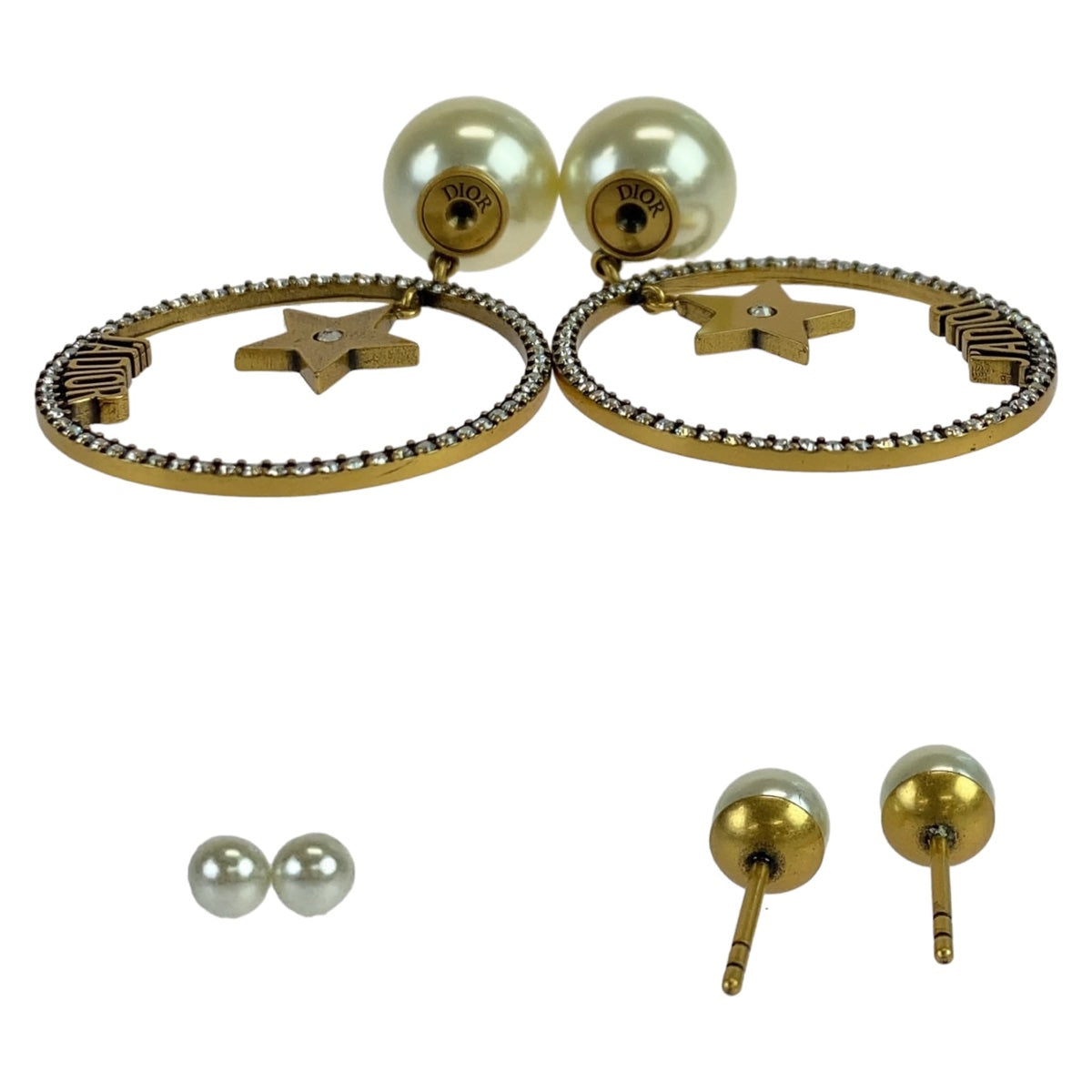 Dior Pierce Faux pearl, metal gold Pierce fake pearl JA DIOR Women