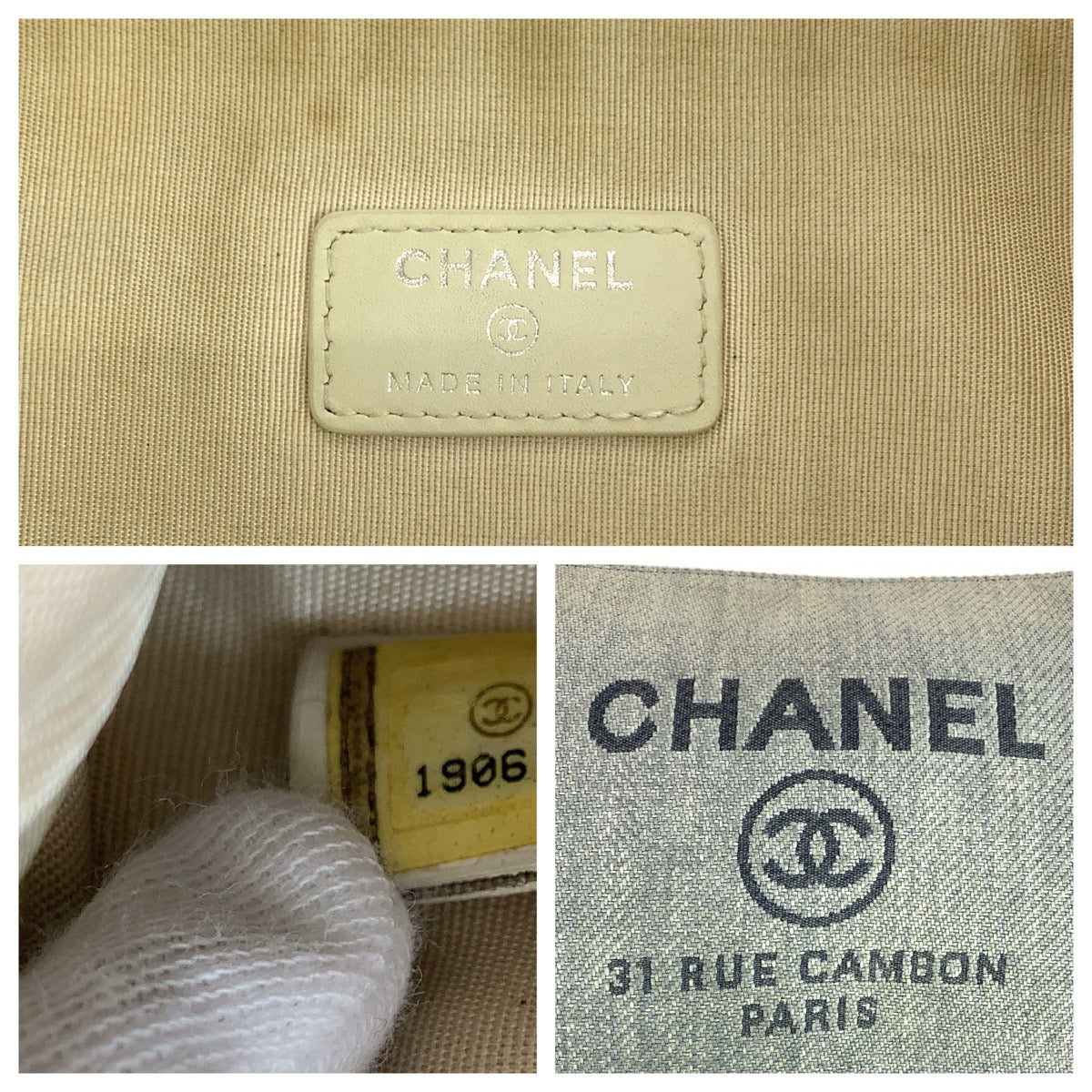 CHANEL Clutch bag canvas Grey SilverMetal Clutch bag business bag pouch Cruise line Deauville COCO Mark Women