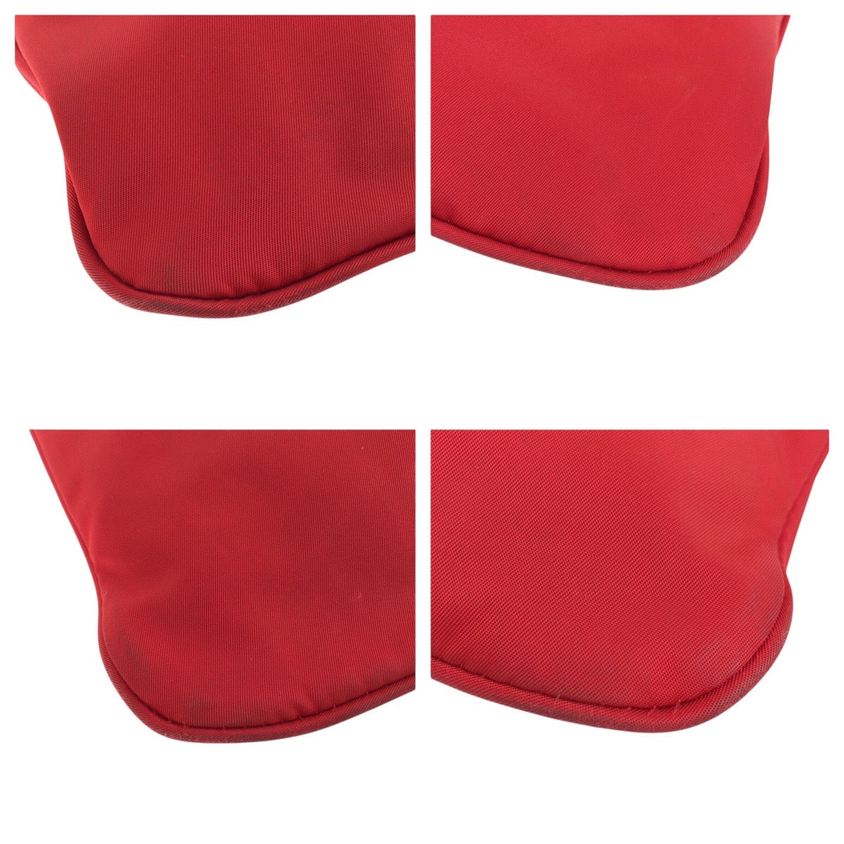 PRADA Shoulder Bag Nylon Red Silver Metal Crossbody Shoulder Bag Test Triangle With logo Women