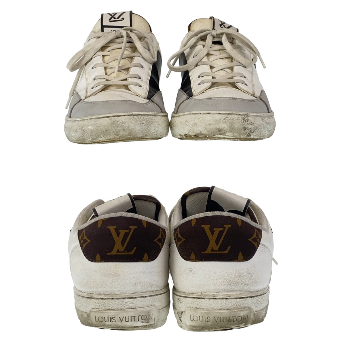 LOUIS VUITTON sneakers leather white white multicolor Low-cut sneakers with LV logo Charlie line mens 11