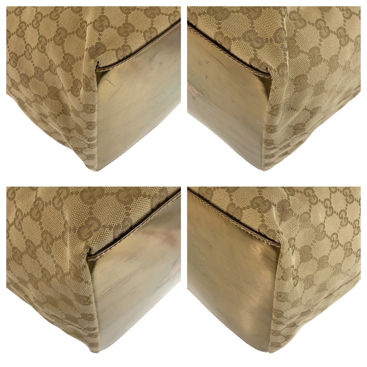GUCCI Tote Bag 131231 GG canvas Beige Gold GoldMetal Tote Bag Shoulder Bag Women