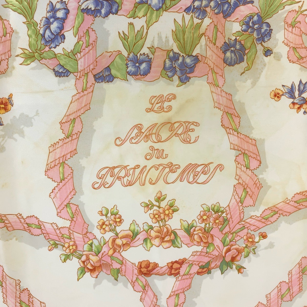 HERMES scarf silk Ivory pink Scarf Large Scarf LE SACRE DU PRINTEMPS Carre90 Women