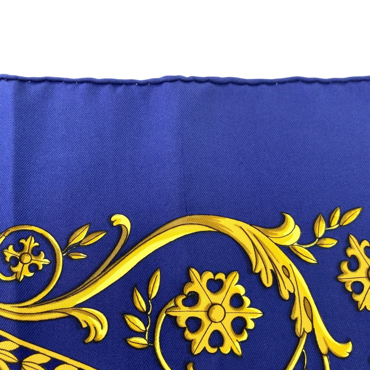 HERMES scarf silk Blue multicolor Scarf Large Scarf La Promenade de Longchamps Carre90 Women