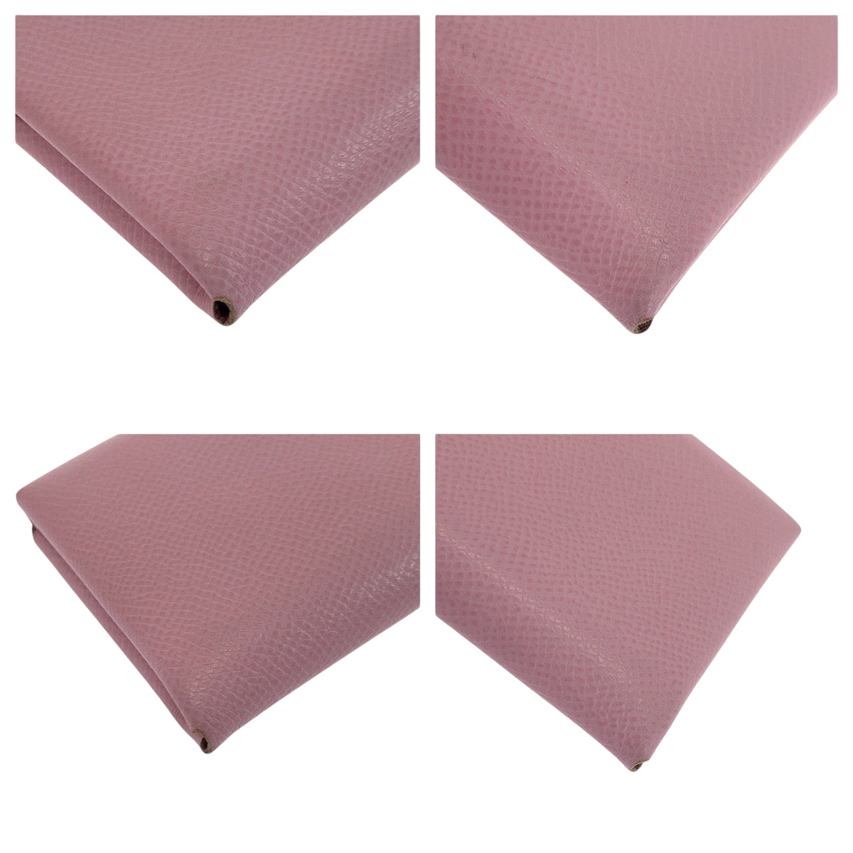 HERMES Coin case Epsom pink Coin case Compact wallet Card case Business card holder Calvi duo Women