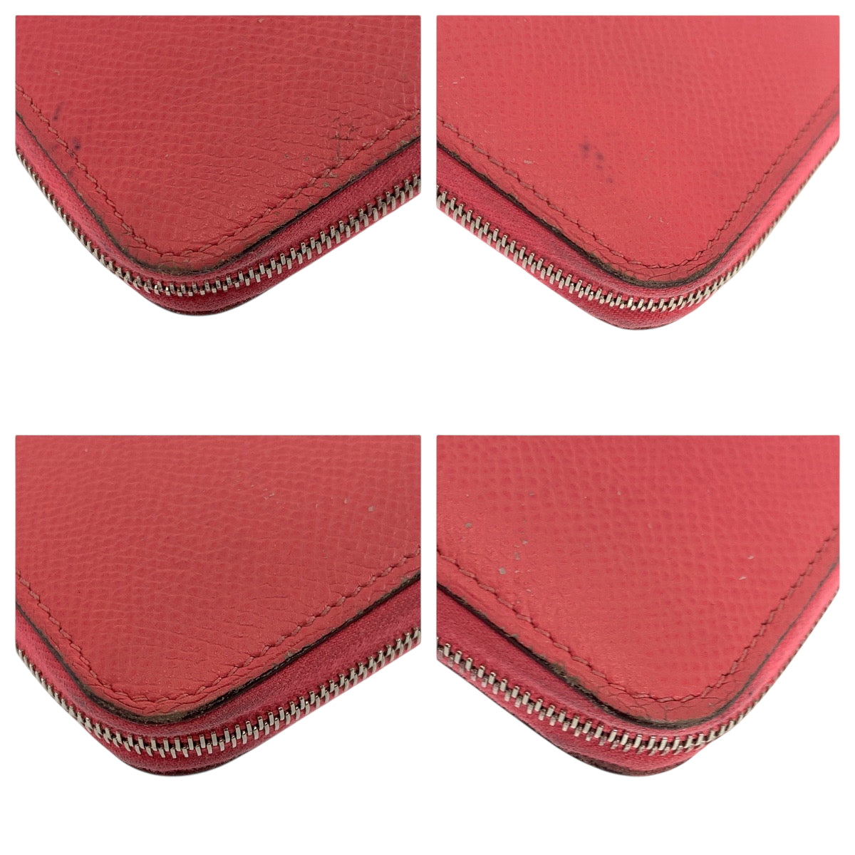 HERMES Long Wallet Purse Epsom Pink Brown SilverMetal Azap long silk in
