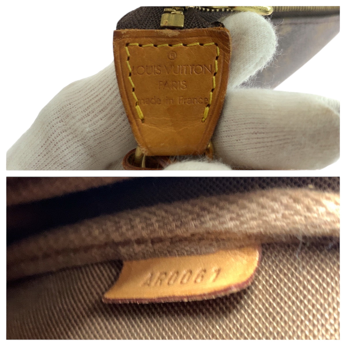 LOUIS VUITTON Handbag M51980 PVC Brown Gold Metal Handbag accessory pouch Monogram Pochette Accessoires Women