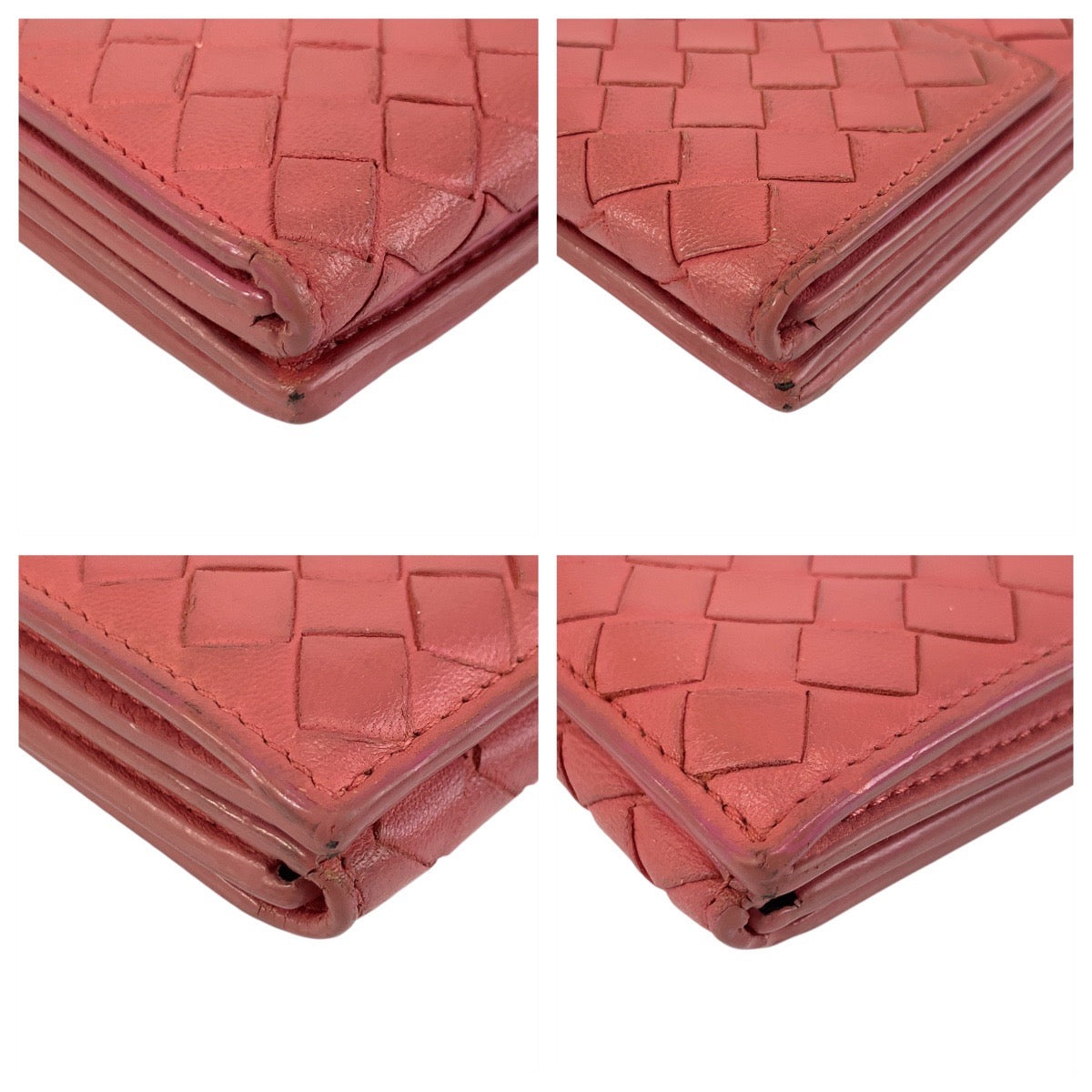 BOTTEGAVENETA Long Wallet Purse V0013 6640 leather Pink Gold Metal Long Wallet Purse INTRECCIATO Women