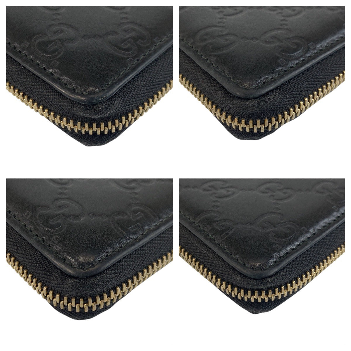 GUCCI Long Wallet Purse 112724 leather Black GoldMetal Long Wallet Purse Guccisima Women