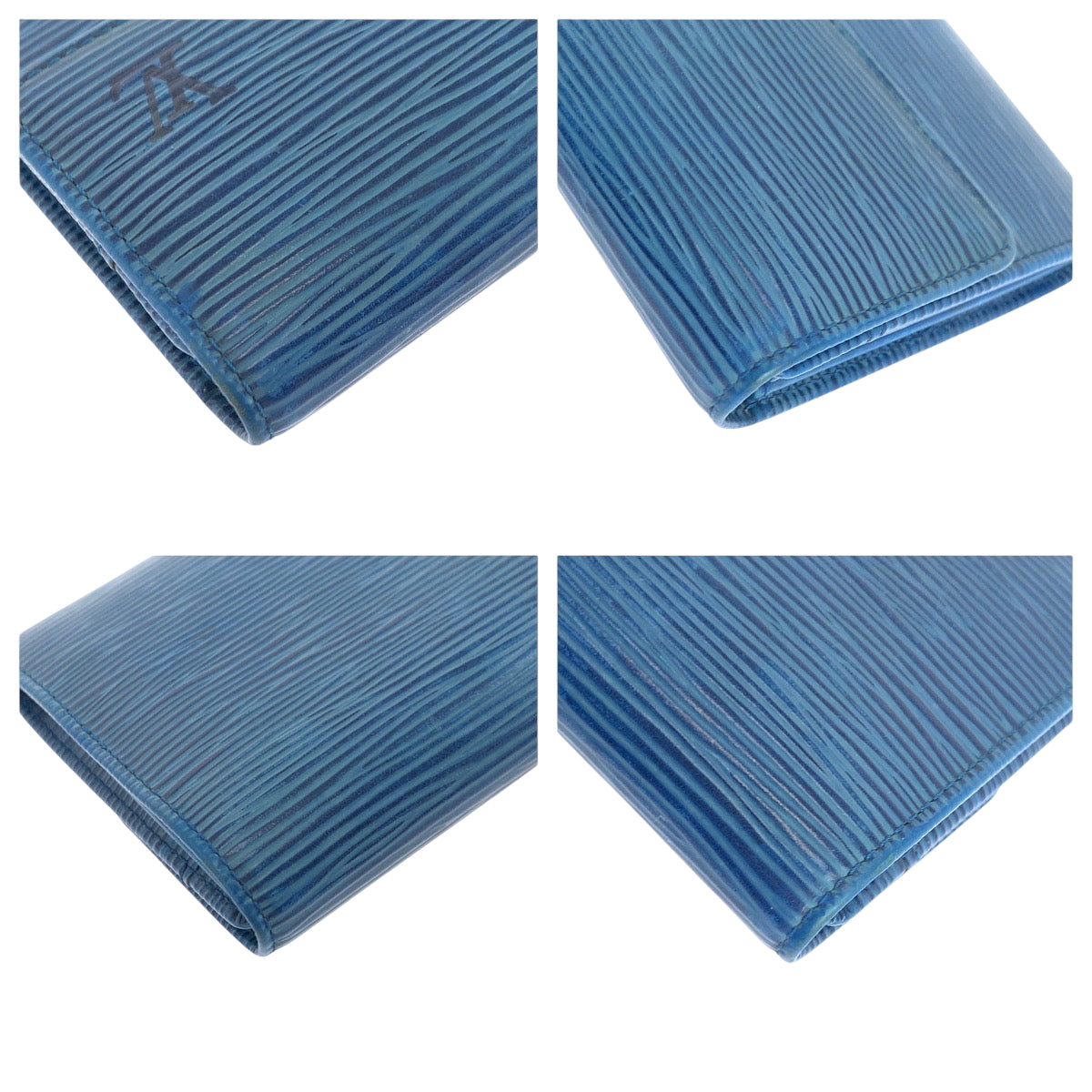 LOUIS VUITTON Long Wallet Purse M6359G Epi Leather Blue GoldMetal Long Wallet Purse Epi Porto Monnet Credit Women