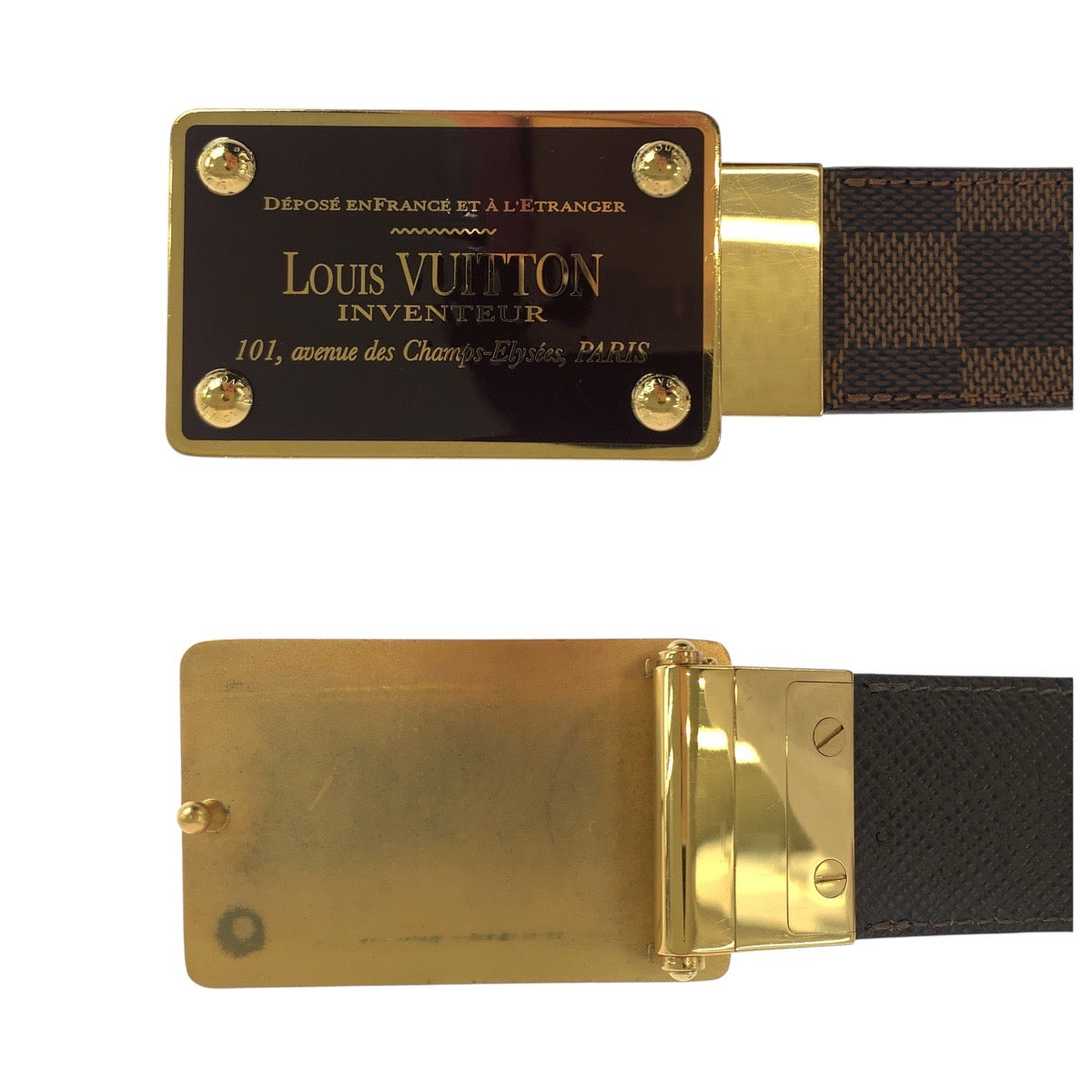 LOUIS VUITTON belt M9677 PVC Brown Damier Suntur Avantour 36