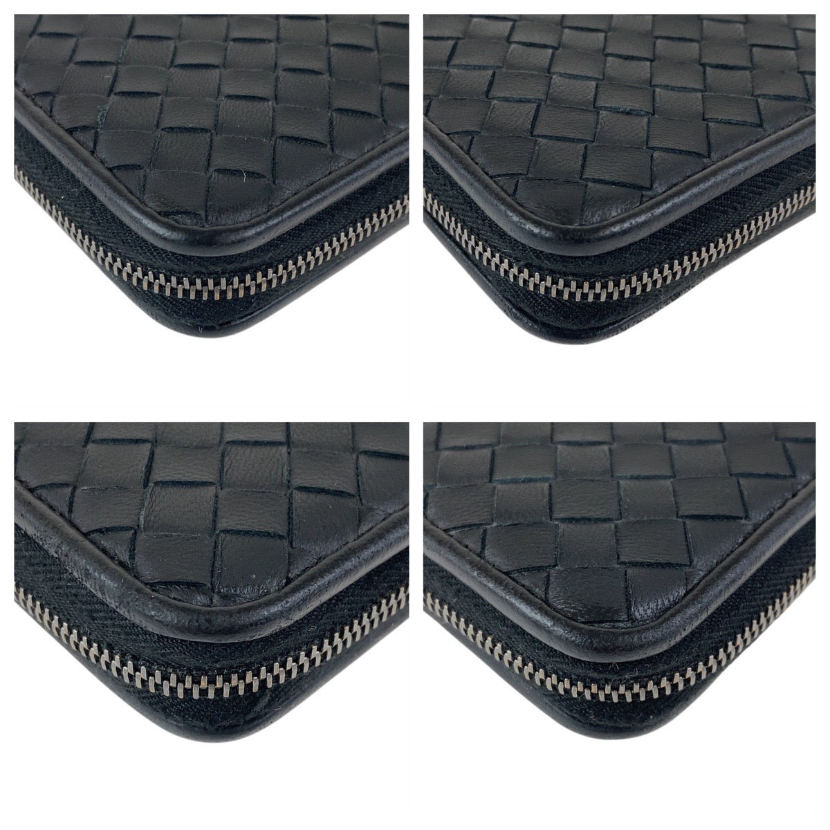 BOTTEGAVENETA Long Wallet Purse P00803502I leather Black black INTRECCIATO