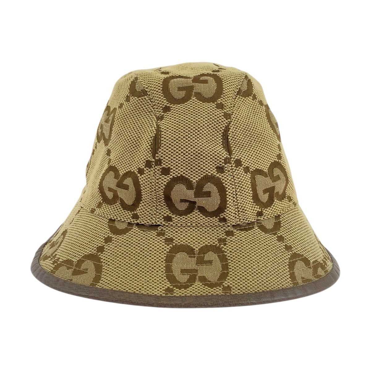 GUCCI hat 681256 canvas Beige brown Jumbo GG L