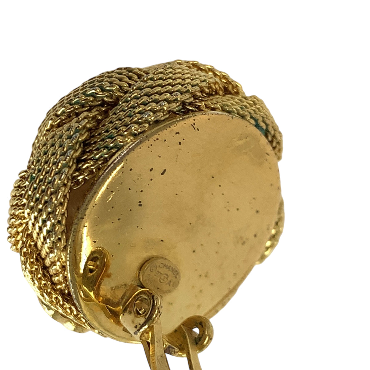 CHANEL Earring metal Gold white Pearl COCO Mark