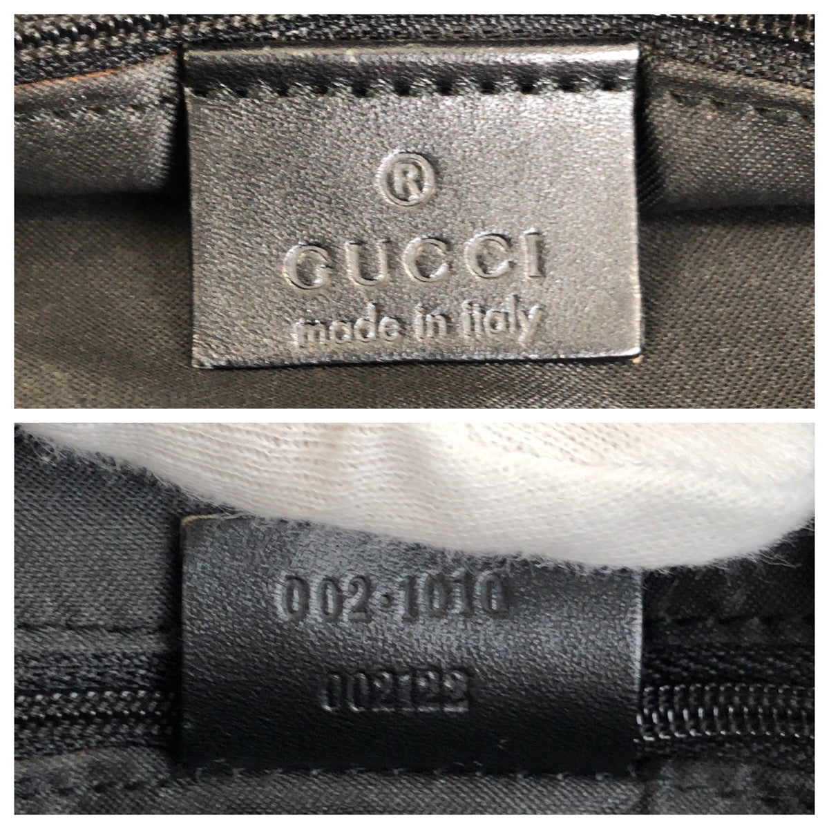 GUCCI Tote Bag 002ã»1010 GG canvas Black Silver Bamboo