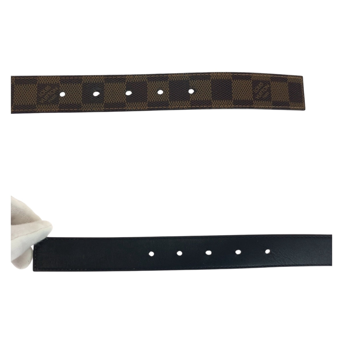 LOUIS VUITTON belt M6881W PVC Brown Damier Sainteure Carre 30