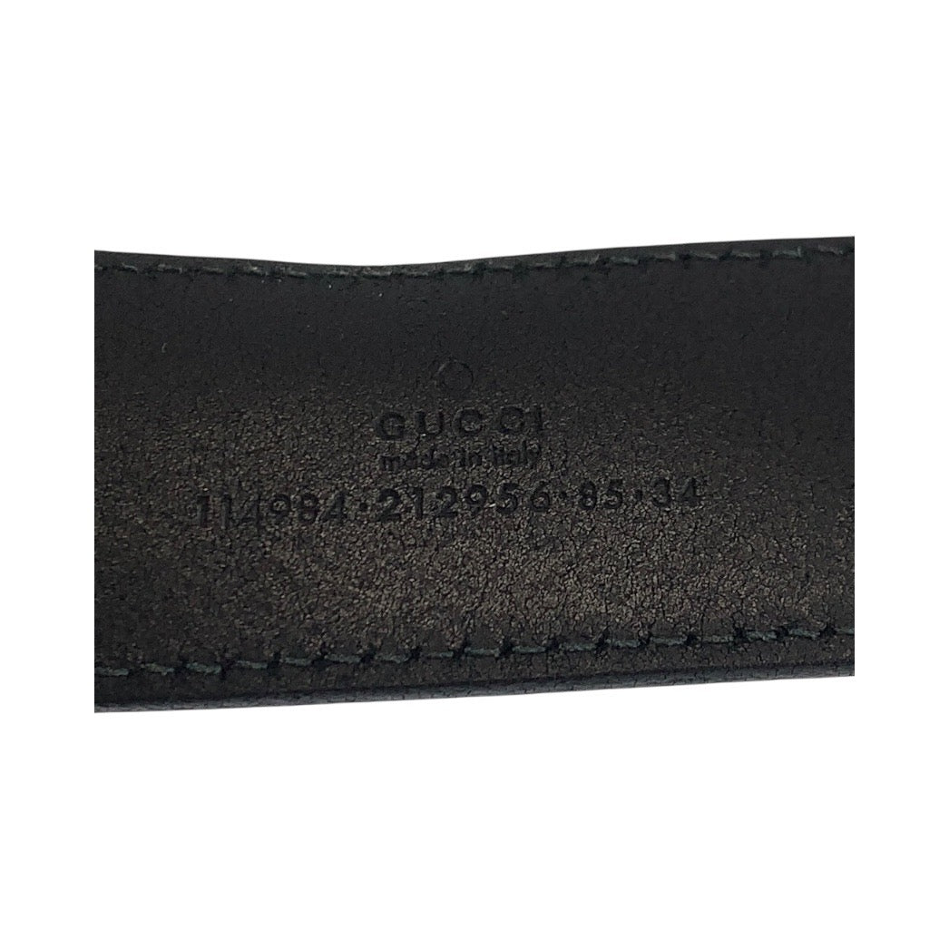 GUCCI belt 114984 leather black Interlocking
