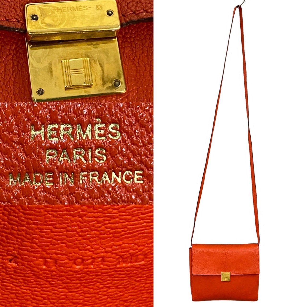 HERMES Shoulder Bag Negonda Orange clic 16