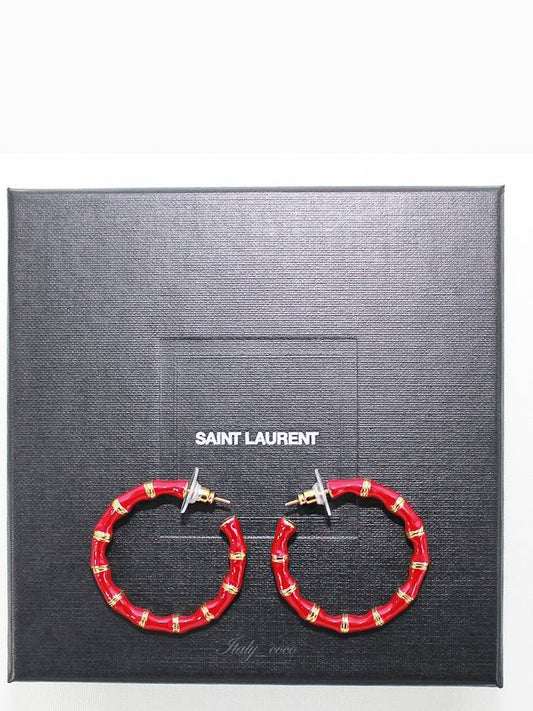 Luxury Saint Laurent Trending 2025 Round Earrings Red