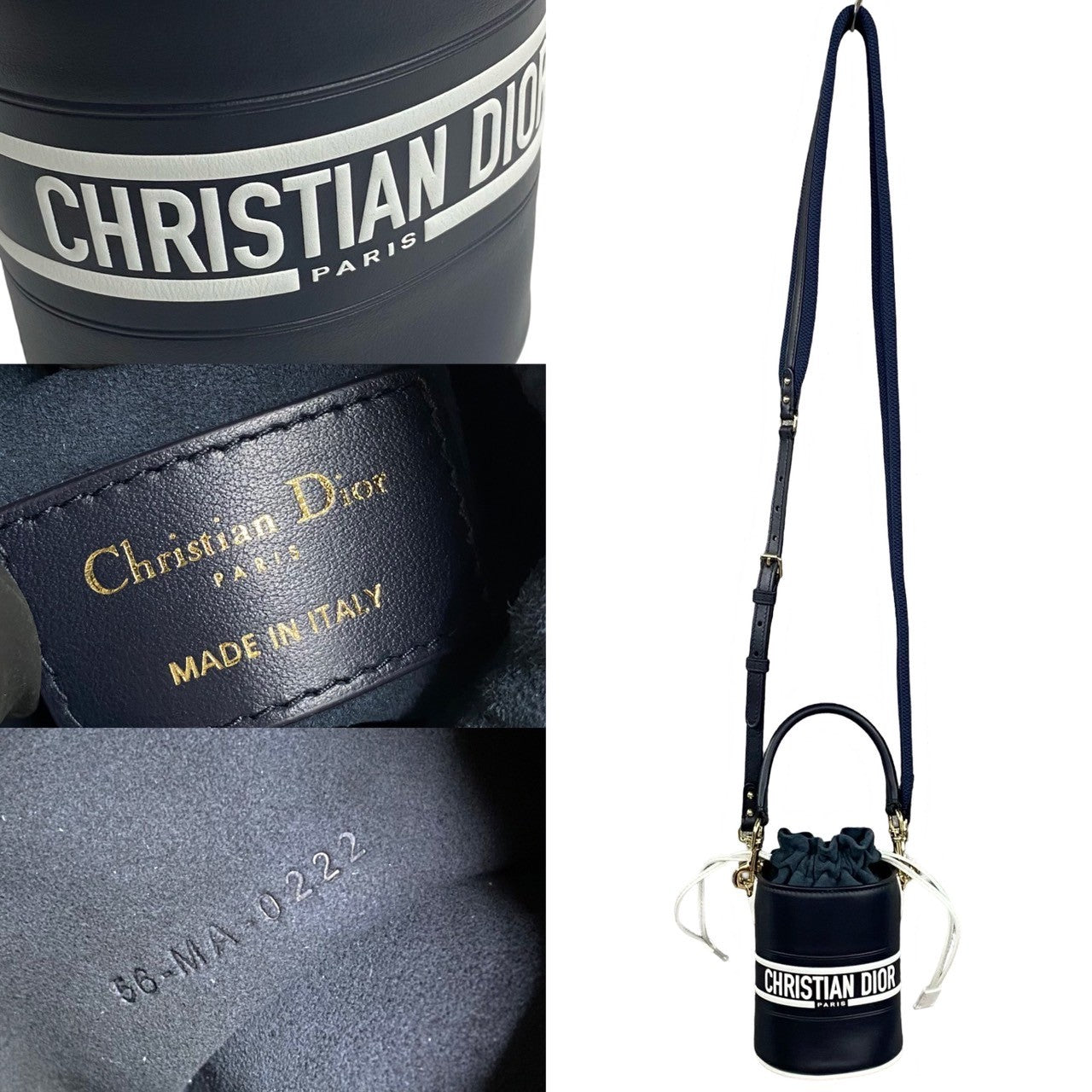 Dior Shoulder Bag Suede, Leather Navy Vibe Bucket Women