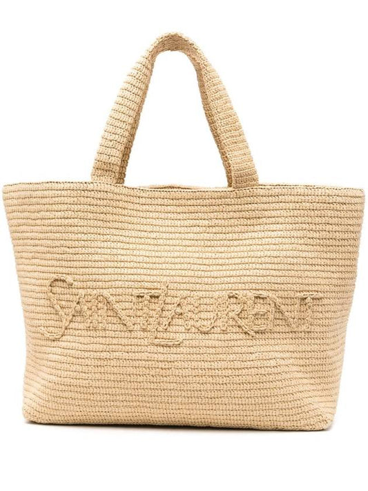 Luxury Saint Laurent Trending 2025 Raffia Tote Bag Beige