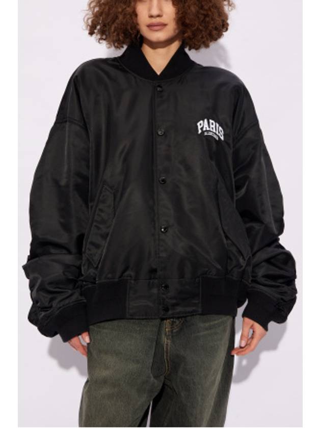 Luxury Balenciaga Trending 2025 Paris Oversized Bomber Jacket Black