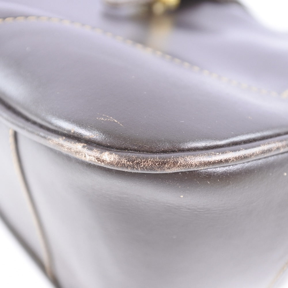 GUCCI Shoulder Bag Calfskin Brown vintage Women