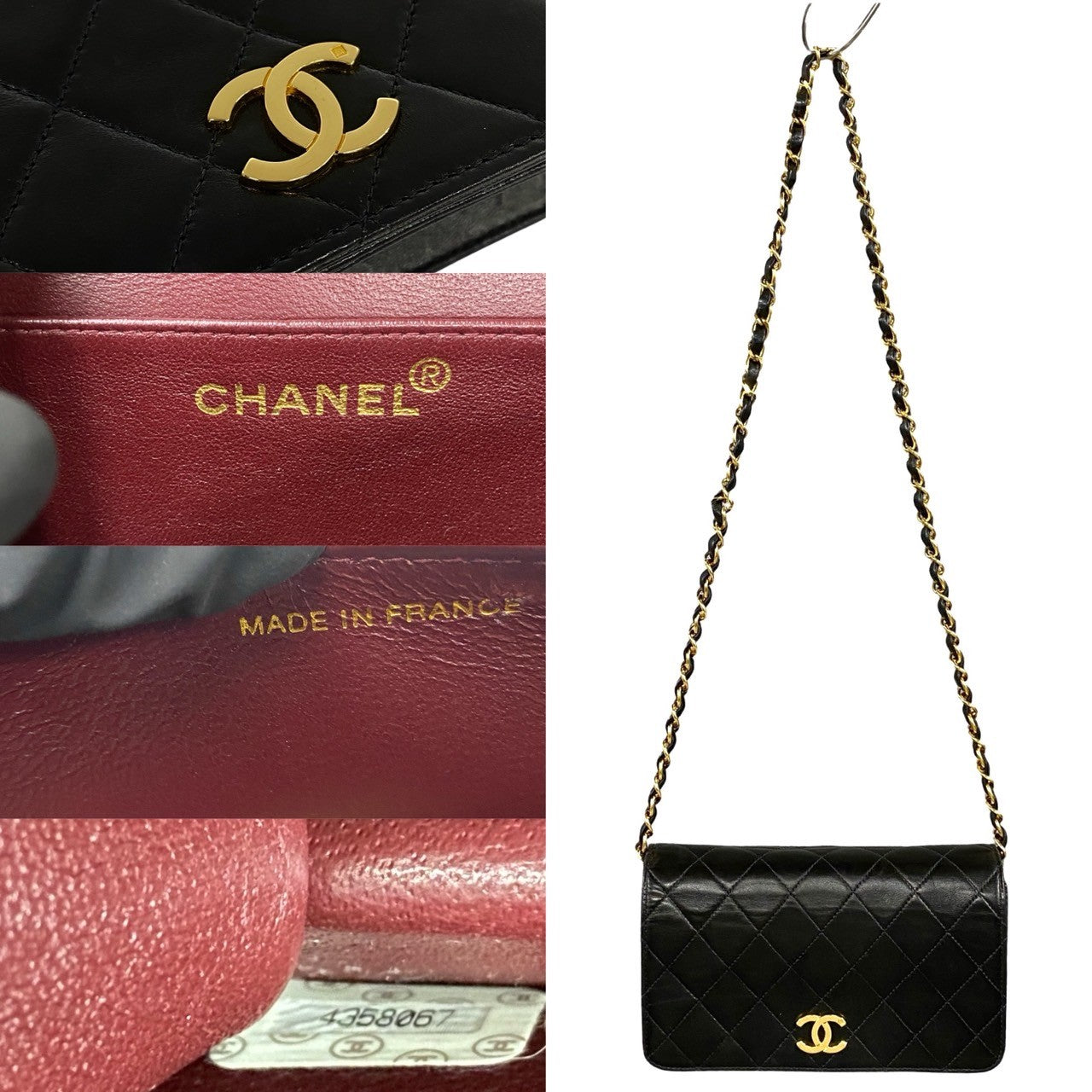 CHANEL Shoulder Bag lambskin black COCO Mark Matrasse Women