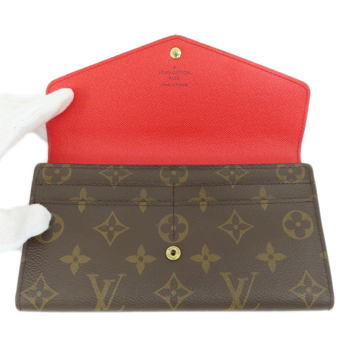 LOUIS VUITTON Long Wallet Purse M62236 Monogram canvas Brown Portefeuille Sarah Monogram Coquelicot Women