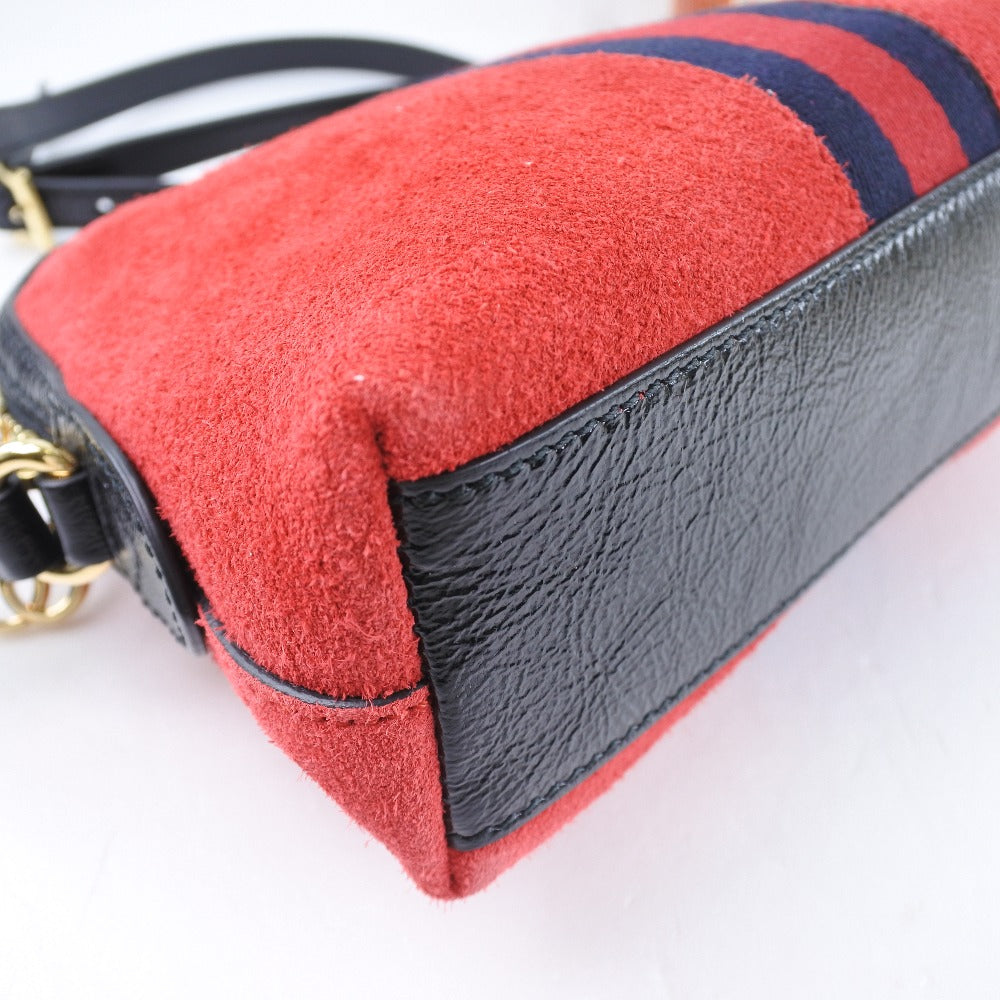 GUCCI Shoulder Bag 499621 Suede, Leather Red Ofidia Women