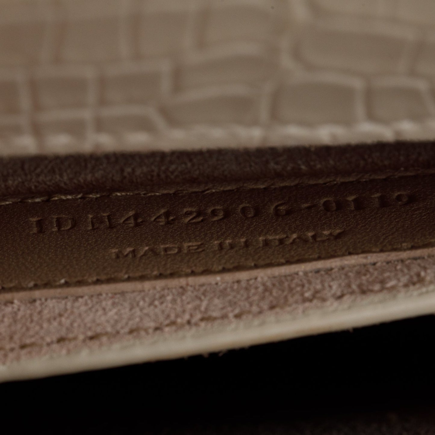 Saint Laurent Ivory Medium Crocodile Embossed Sunset Bag