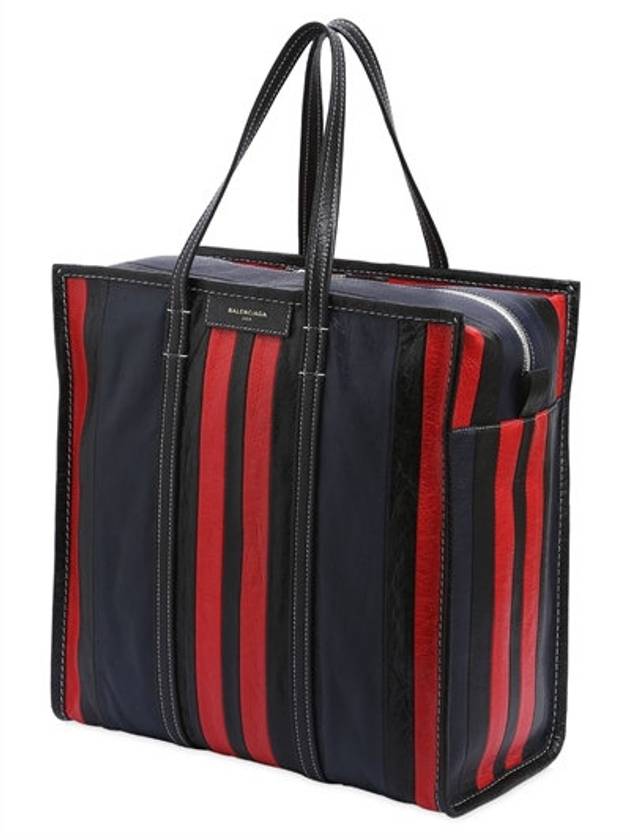 Luxury Balenciaga Trending 2025 Bazar Striped Medium Tote Bag Red Navy