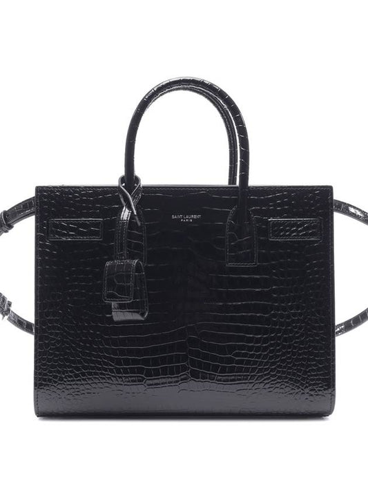 Luxury Saint Laurent Trending 2025 Sac De Jour Crocodile Tote Bag Black