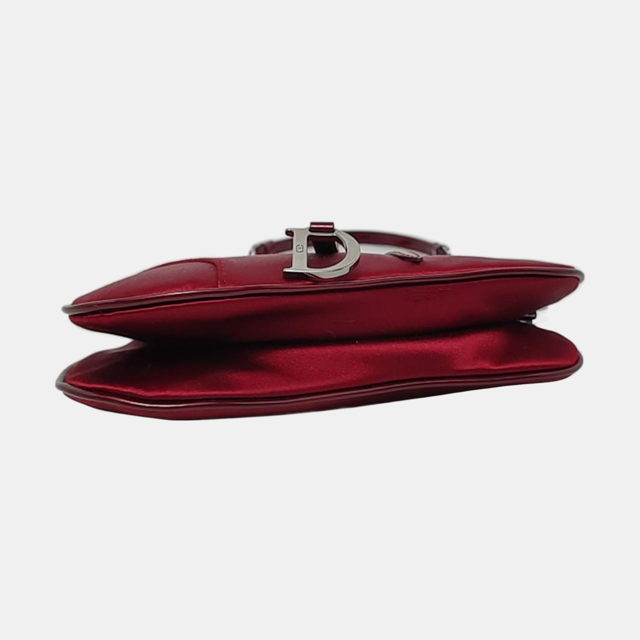 Dior Saddle Vintage Classic Clutch Vintage Mini Red Silk Satin