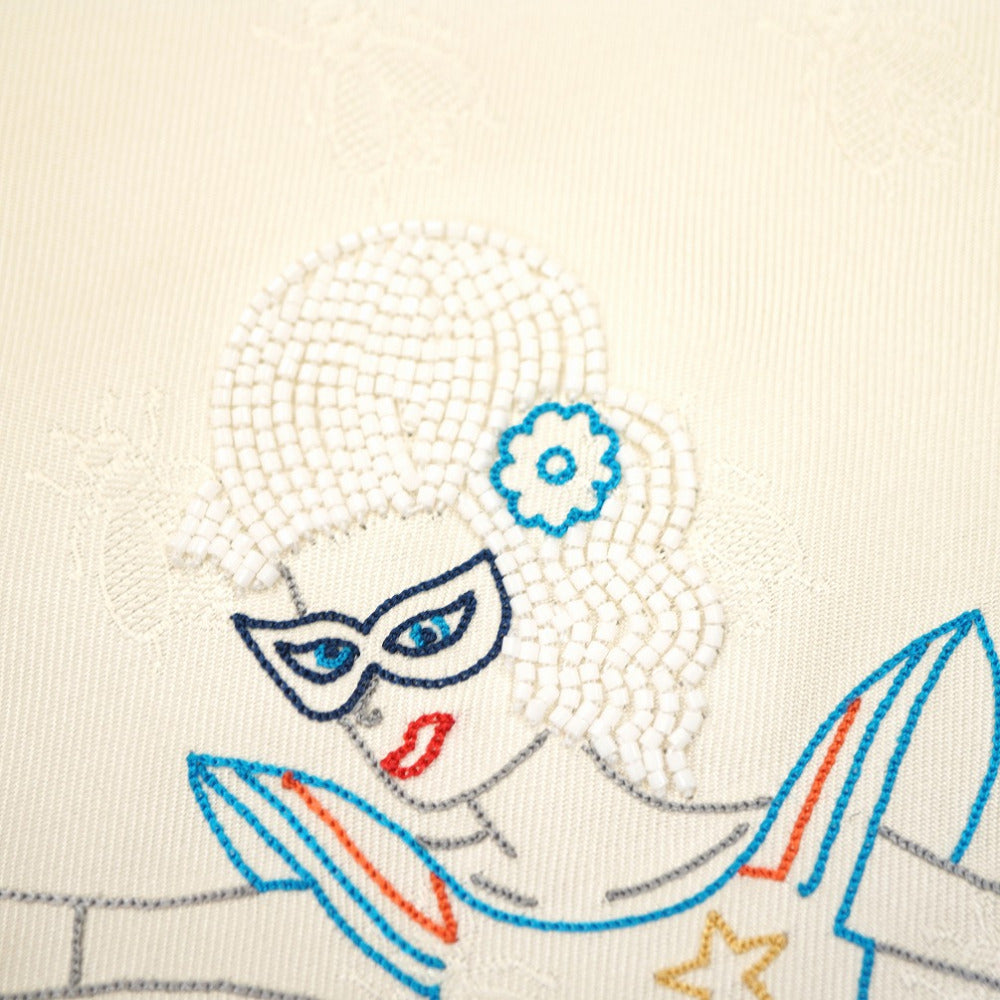 HERMES scarf silk Ivory hermes story Triangle scarf Carre Women