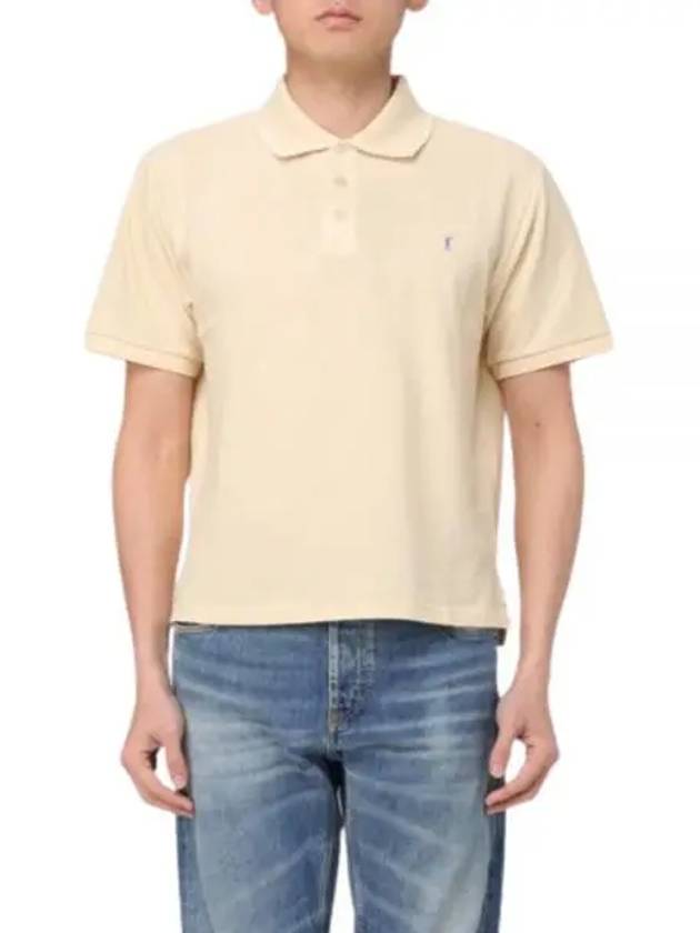 Luxury Saint Laurent Trending 2025 Men's Cassandre Cotton Polo Shirt Beige
