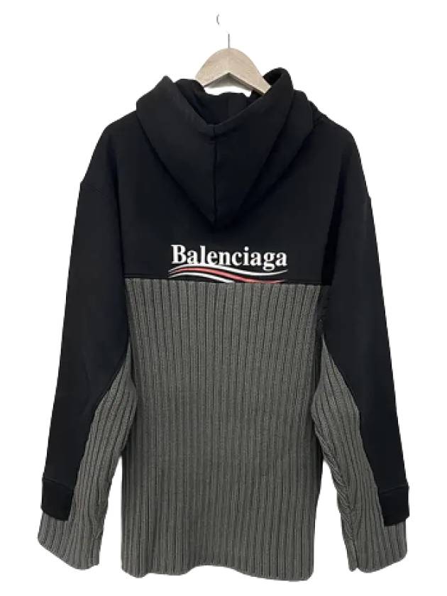 Luxury Balenciaga Trending 2025 Wave Logo Knit Hoodie Black