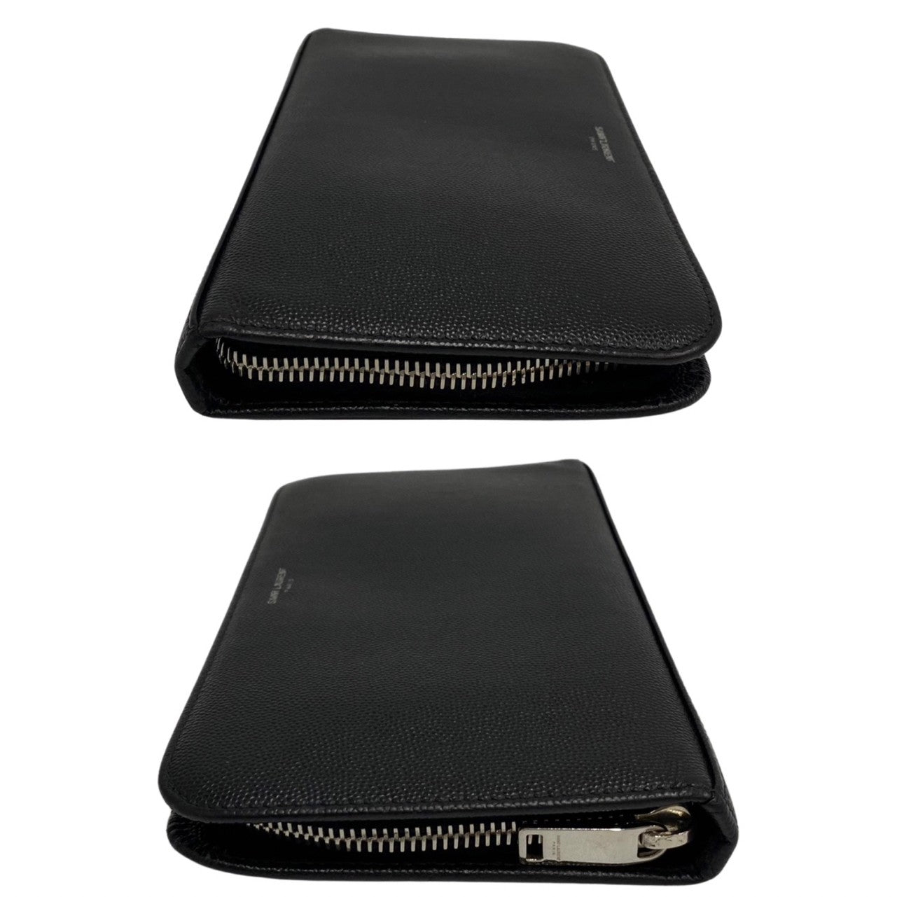 SAINT LAURENT PARIS Long Wallet Purse leather black Women