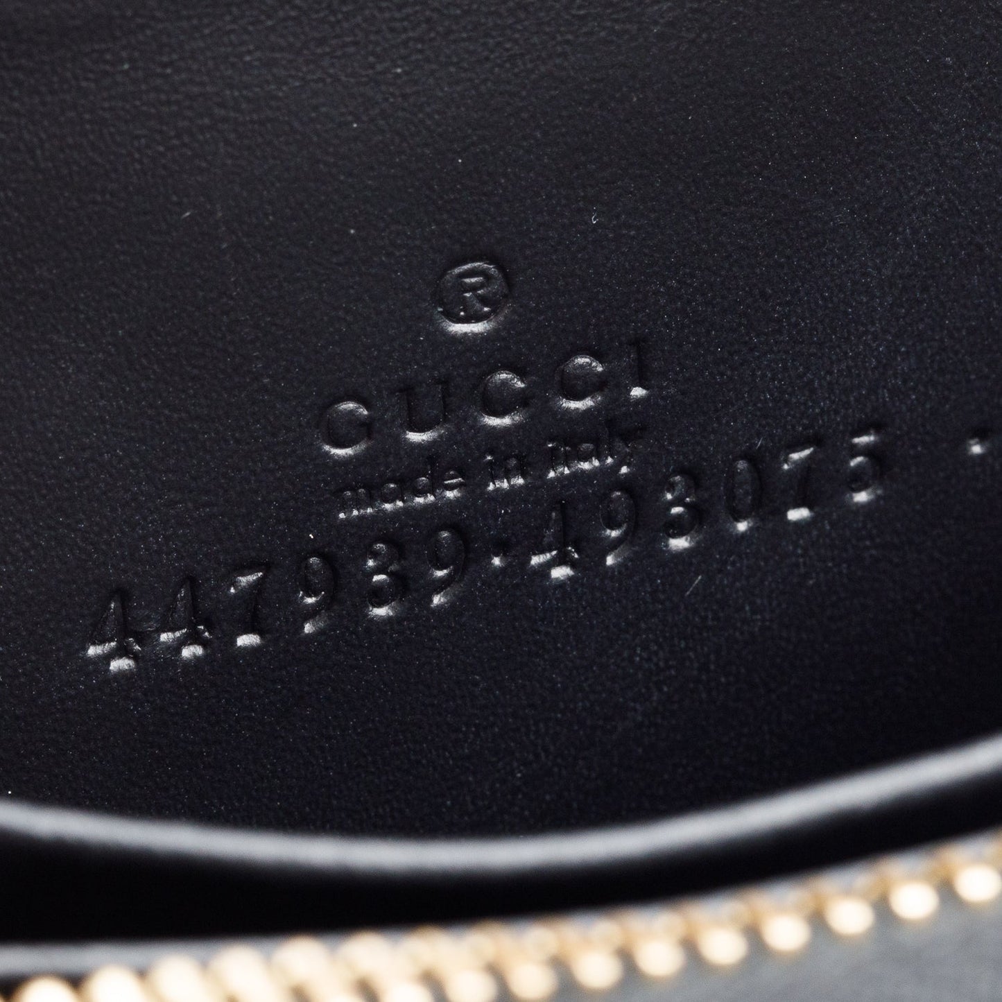 Gucci Black Guccissima Leather Zip Around Card Case