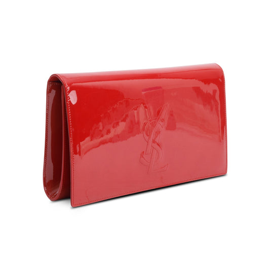 Saint Laurent Large Red Patent Leather Belle de Jour Clutch