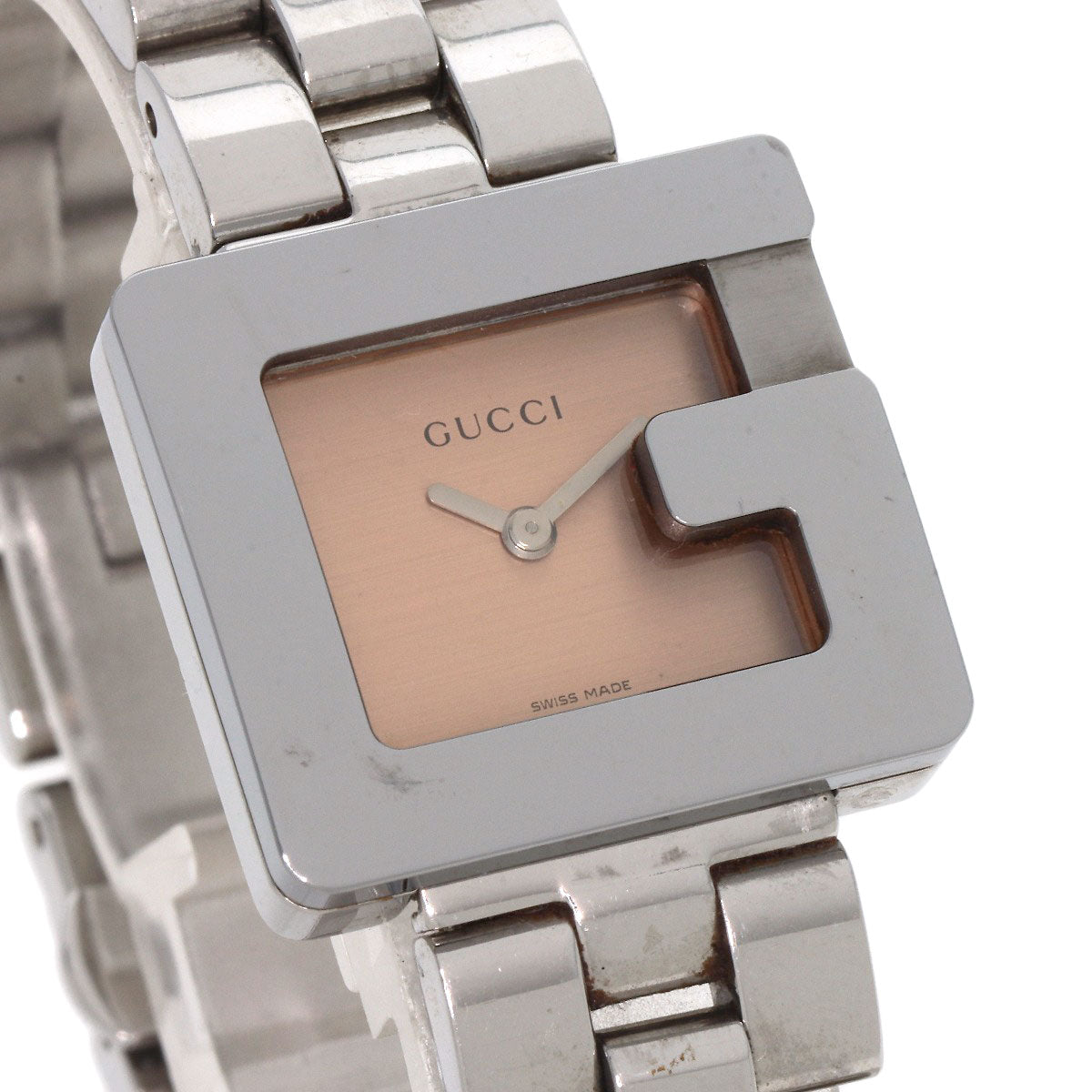 GUCCI Watches Quartz 3600L Stainless Steel , Stainless Steel Silver G Square Orange dial Women